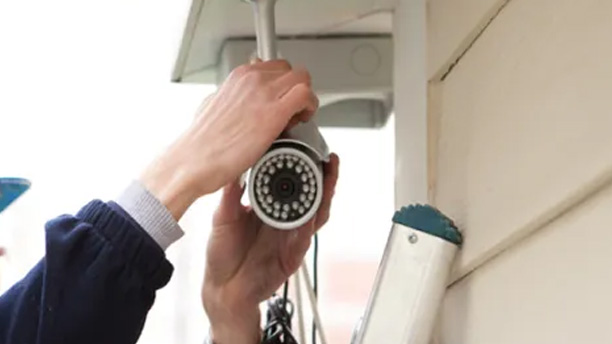 Modern home security system with motion sensors and CCTV cameras in Riverside, CA.